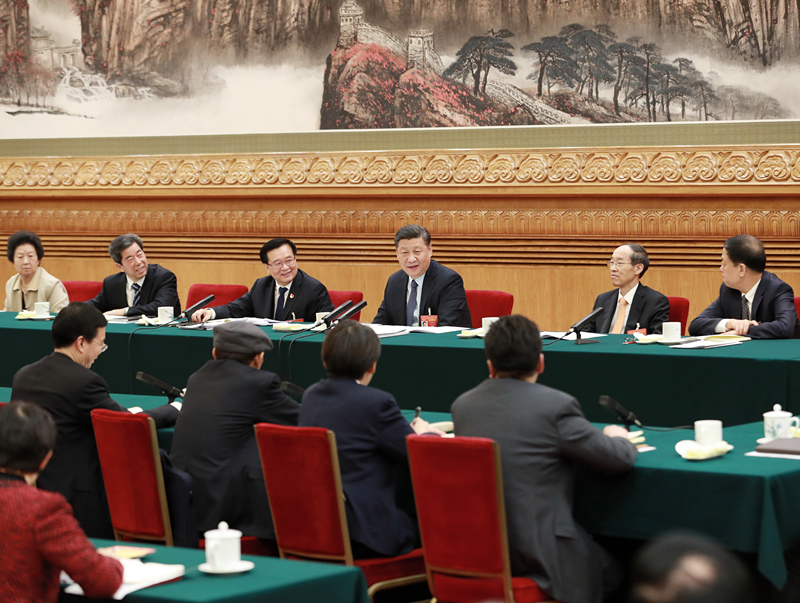 2019年3月8日，習近平總書記參加十三屆全國人大二次會議河南代表團的審議。