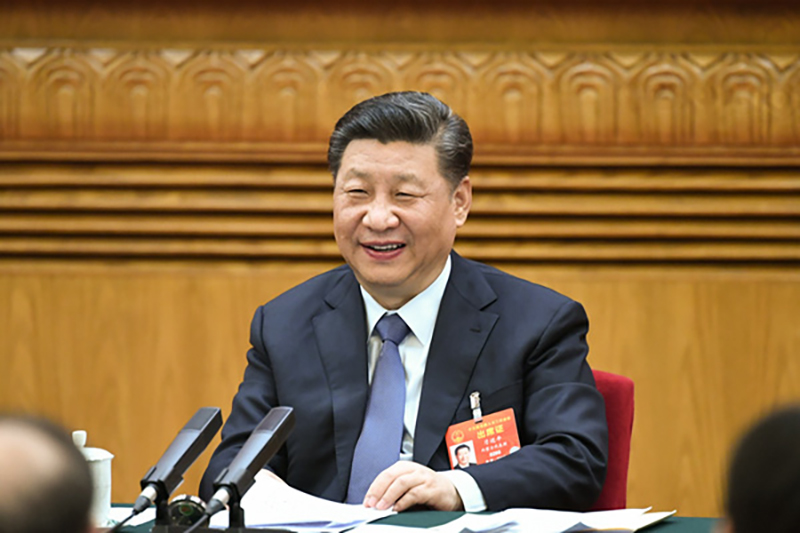 2019年3月5日，習(xí)近平總書記參加十三屆全國人大二次會議內(nèi)蒙古代表團(tuán)的審議。